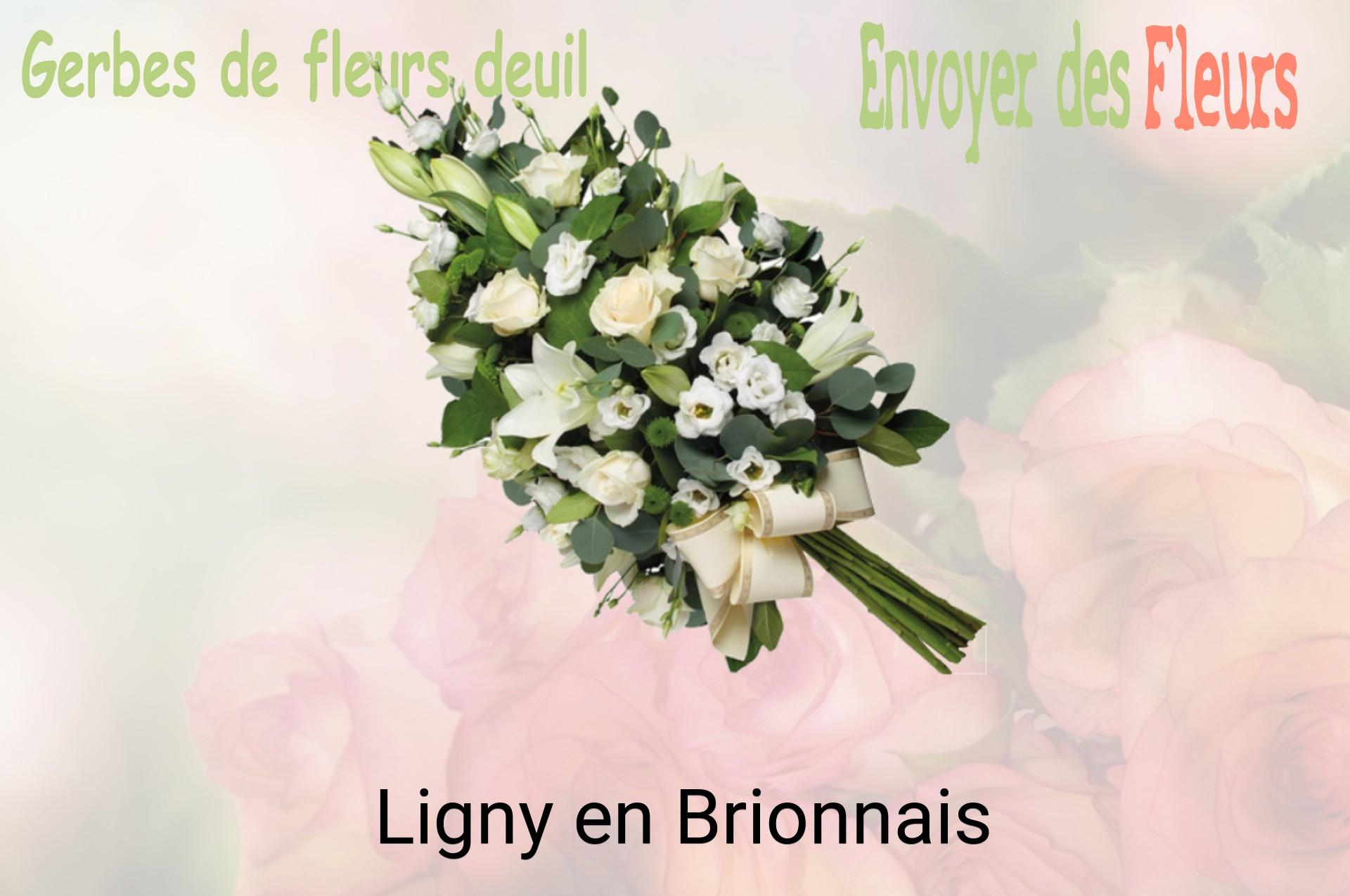 Gerbe de fleurs de deuil livrée à Ligny-en-Brionnais